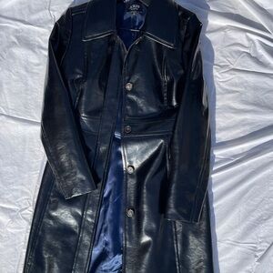 J. Crew Collection Black Faux Patent Leather Lady Day Coat